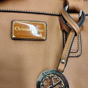 Christian Lacroix Camel Satchel with Silver Accents